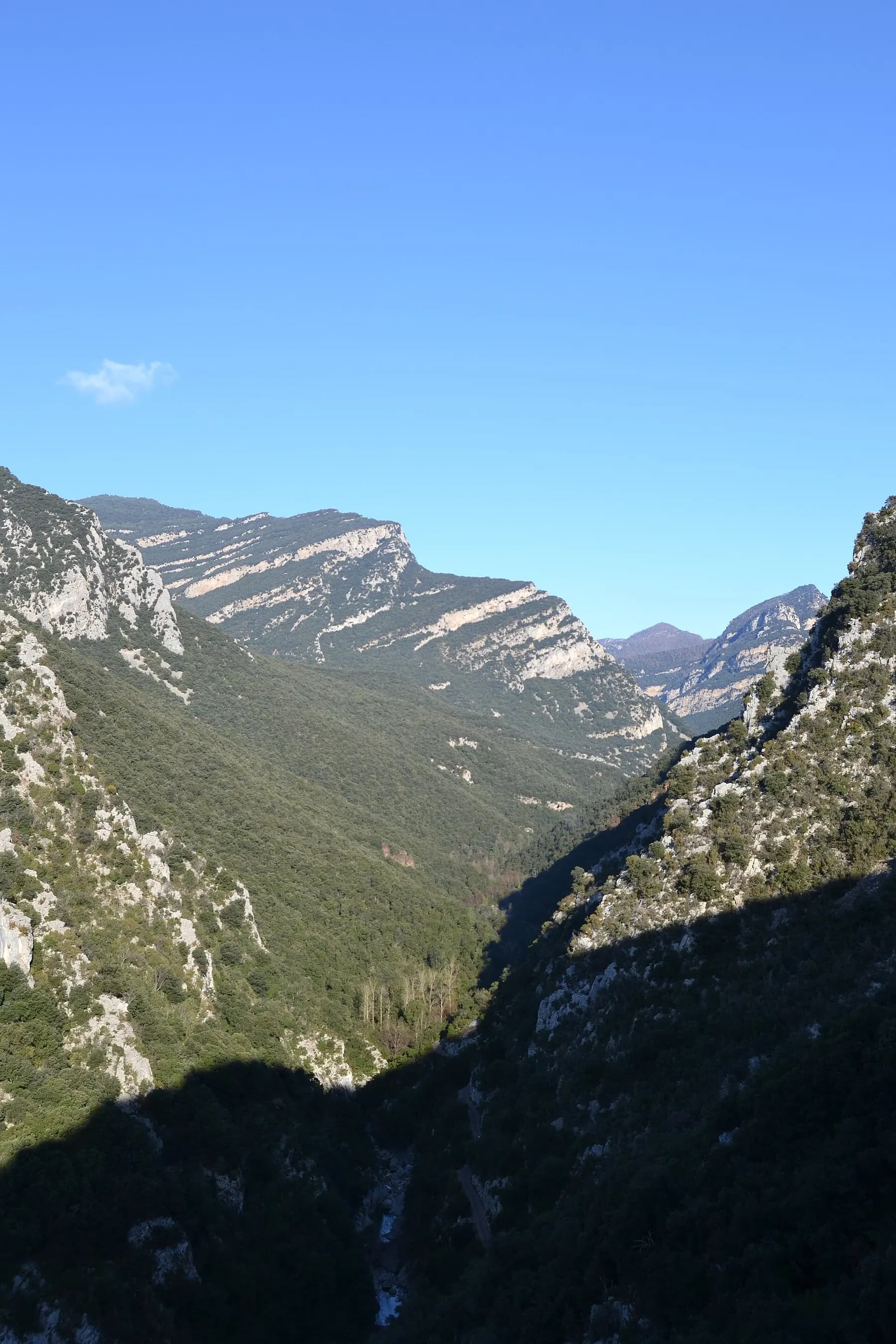 Les cingleres que tanquen la vall de Sant Aniol
